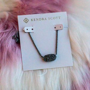Kendra Scott Black ELISA Black Drusy Necklace
